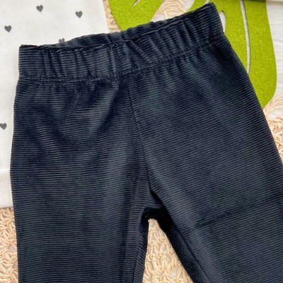 Conj. Casaco de Moletom Laço com Corações e Calça Legging - Off White e Preto